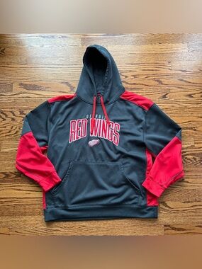 NHL Detroit Red Wings Black and Red Hoodie Sweater